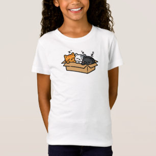 Slapende katten in een doos t-shirt