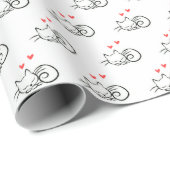 Slapende Katten met harten Cadeaupapier (Rol Hoek)