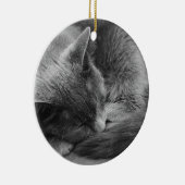 Slapende kattenversiering keramisch ornament (Rechts)