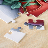 Slapende Kerstelf met Calico Katje Legpuzzel (Zijkant)