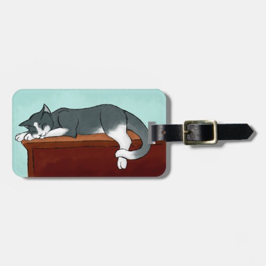Slapende Kitten Bagagelabel (Voorkant horizontaal)
