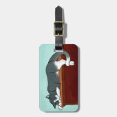 Slapende Kitten Bagagelabel (Voorkant verticaal)