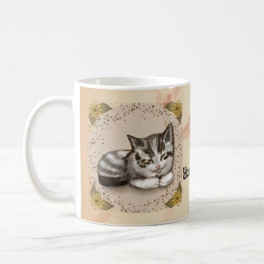Slapende Kitten Koffiemok (Links)