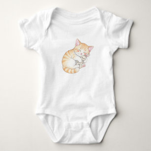 Slapende Kitten met Knuffel Konijn, door Natasha U Romper