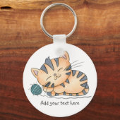 Slapende Kitten Met Wol Sleutelhanger (Voorkant)