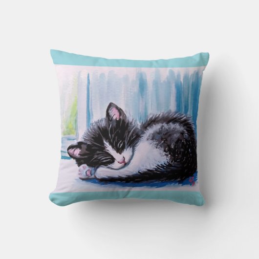 SLAPENDE KITTEN SIERKUSSENNEN KUSSEN (Voorkant)