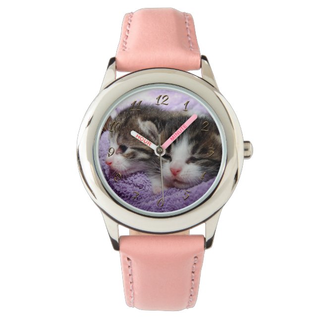Slapende kittens horloge (Voorkant)