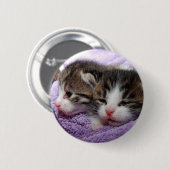 Slapende kittens ronde button 5,7 cm (Voorkant /achterkant)