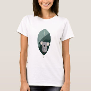Slapende Koala Blad Illustratie T-shirt