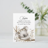 Slapende Koala Jong Briefkaart (Staand voorkant)