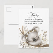 Slapende Koala Jong Briefkaart (Voorkant / Achterkant)