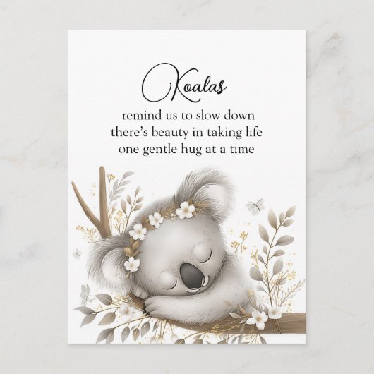 Slapende Koala Jong Briefkaart (Voorkant)
