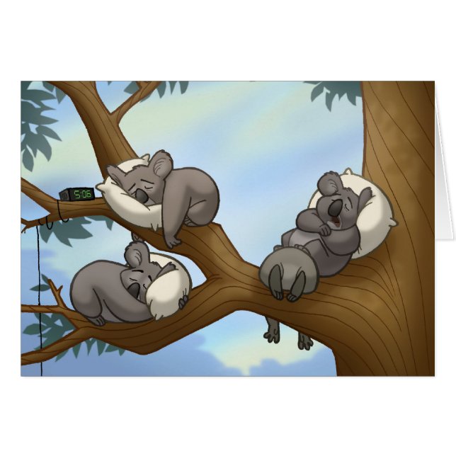 Slapende Koala-kaart (Voorkant Horizontaal)