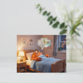 Slapende Krab Droomt Van Rijkdom En Schat Briefkaart (Staand voorkant)