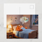 Slapende Krab Droomt Van Rijkdom En Schat Briefkaart (Voorkant / Achterkant)