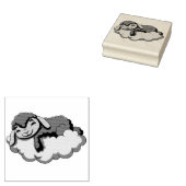 Slapende Lam Op Wolk Rubberstempel (Gestempeld)
