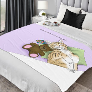Slapende Lapjeskat Comfortabel Knuffelig Lavendel Fleece Deken