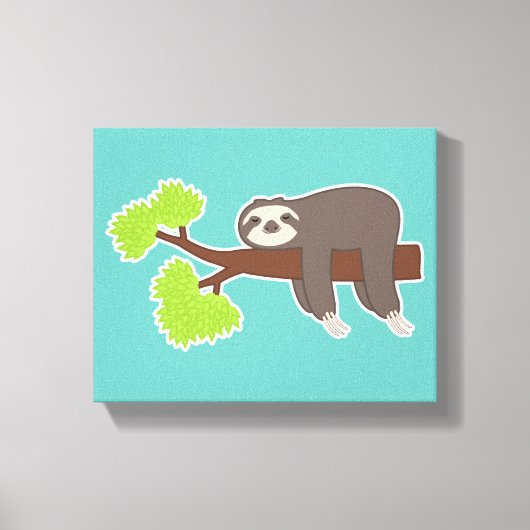 Slapende Luiaard Canvas Afdruk (Voorkant)