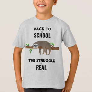 Slapende Luiaard Terug naar School De Strijd is Ec T-shirt