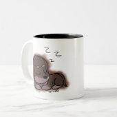 Slapende Luna Tweekleurige Koffiemok (Voorkant links)