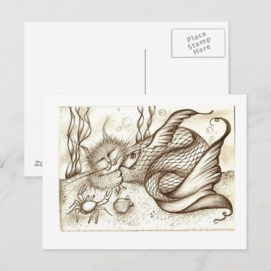 slapende meerval briefkaart (Voorkant / Achterkant)