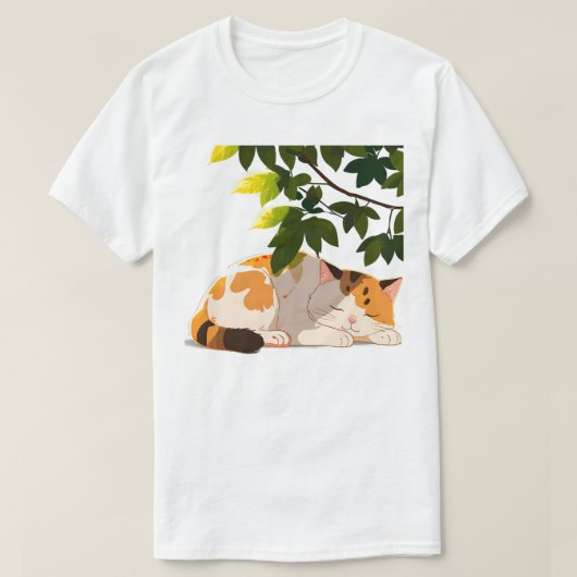 Slapende mollige schildpadkat t-shirt (Design voorkant)