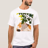 Slapende mollige schildpadkat t-shirt (Voorkant)