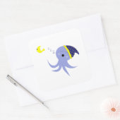 Slapende Octopus Vierkante Sticker (Envelop)