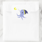 Slapende Octopus Vierkante Sticker (Tas)