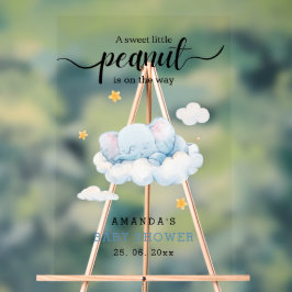 Slapende olifant Baby shower, Boy Baby shower Acryl Bord