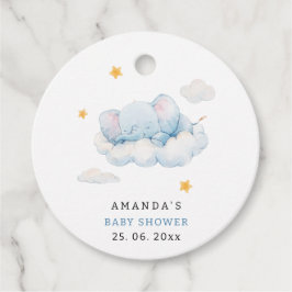 Slapende olifant Baby shower, Boy Baby shower Bedankjes Labels