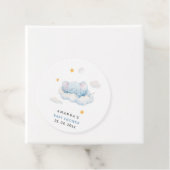 Slapende olifant Baby shower, Boy Baby shower Bedankjes Labels (In situ)