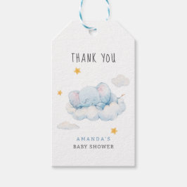Slapende olifant Baby shower, Boy Baby shower Cadeaulabel
