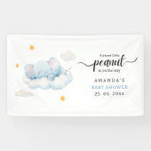 Slapende olifant Baby shower, Boy Baby shower Spandoek (Horizontaal)