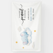 Slapende olifant Baby shower, Boy Baby shower Spandoek (Verticaal)