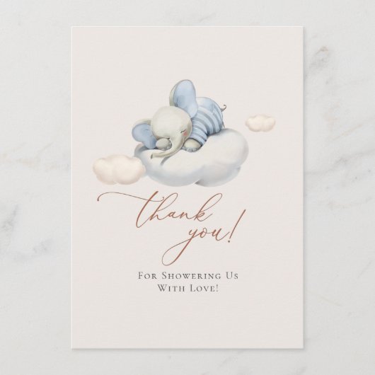 Slapende olifant dank u informatiekaartje (Voorkant)