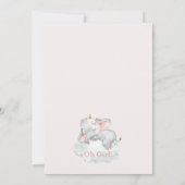 Slapende olifant Floral Boho Arch Baby shower Kaart (Achterkant)