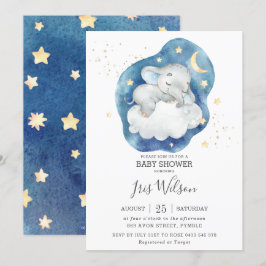 Slapende Olifant Twinkelende Ster Baby Shower Jong Kaart