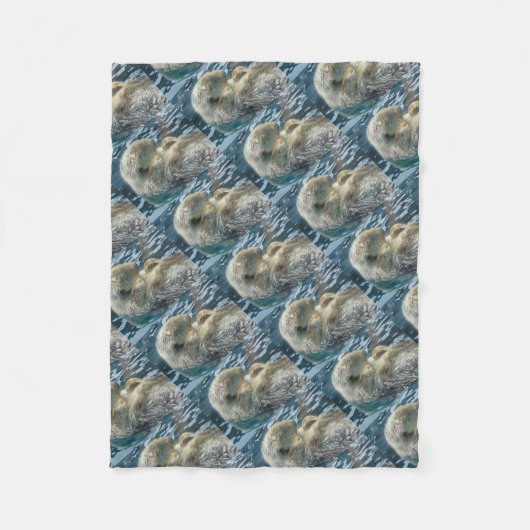 Slapende Otter Fleece Deken (Voorkant)