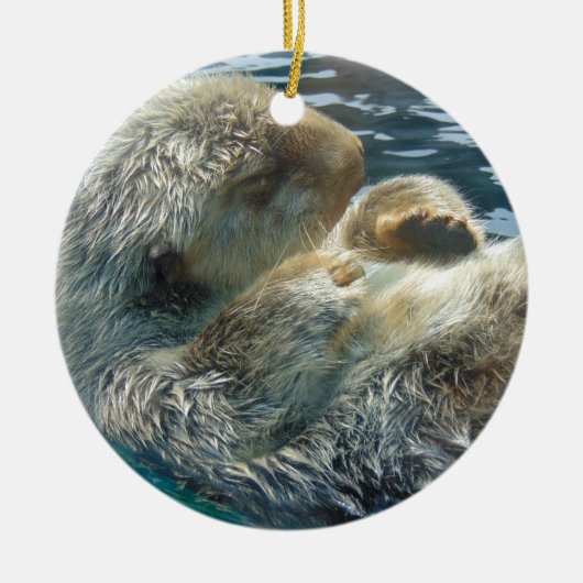 Slapende Otter Keramisch Ornament (Voorkant)