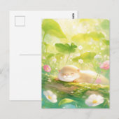 Slapende Otter op een Mosrijke Zomerlog Briefkaart (Voorkant / Achterkant)