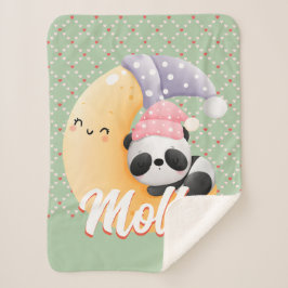 Slapende Panda-Baby naam personaliseren Sherpa Deken