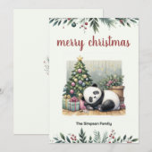 Slapende panda feestdagenkaart (Voorkant / Achterkant)