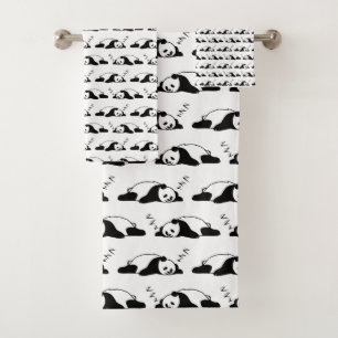 Slapende Panda ZZZ Beer Liefhebber Lui Slapen Dier Bad Handdoek