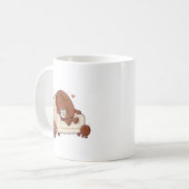 Slapende papa leuke koffieboon koffiemok (Voorkant links)
