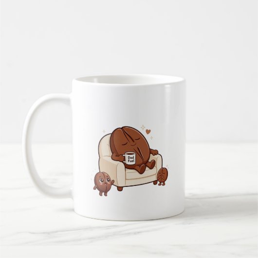 Slapende papa leuke koffieboon koffiemok (Links)