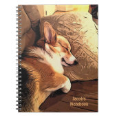 Slapende Pembroke Welsh Corgi Notitieboek (Voorkant)