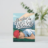 Slapende persoon liever wakker bergscène briefkaart (Staand voorkant)