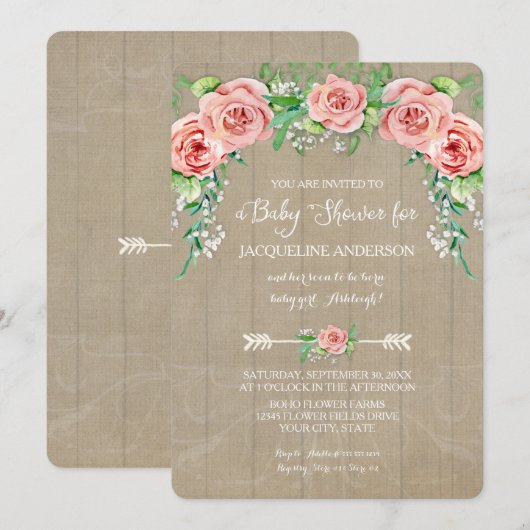 Slapende Peuter Shower Bloem BOHO Kroon Schuur Hou Kaart (Voorkant / Achterkant)