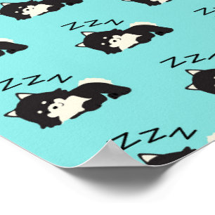 Slapende Pomeranian Hond Dierenliefhebber ZZZ Huis Poster